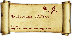 Molitorisz János névjegykártya
